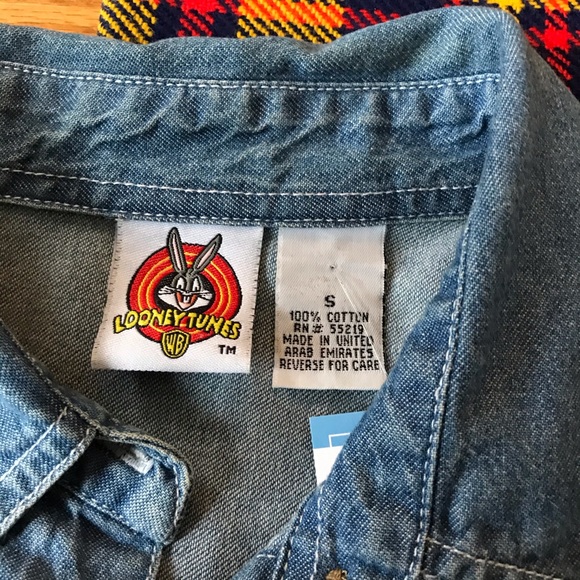 Warner Brothers Tweety Denim Button Up Shirt - Picture 4 of 4